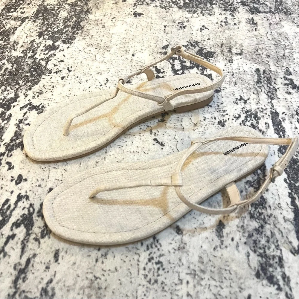 reformation thea linen sandals size 9 new May sale - Picture 2 of 8